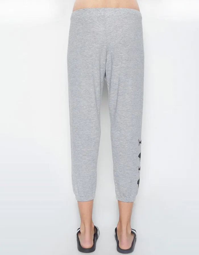 Women039s Alana Shark Heather Grey Lauren Moshi Crop Sweatpants