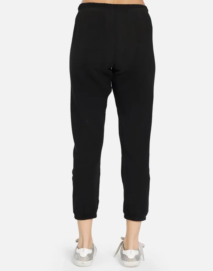 Women039s Alana X Crystal Shark Black Lauren Moshi Crop Sweatpants