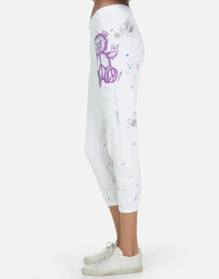 Women039s Annabelle Peace Teddy Punk Stain Lauren Moshi Crop Sweatpants