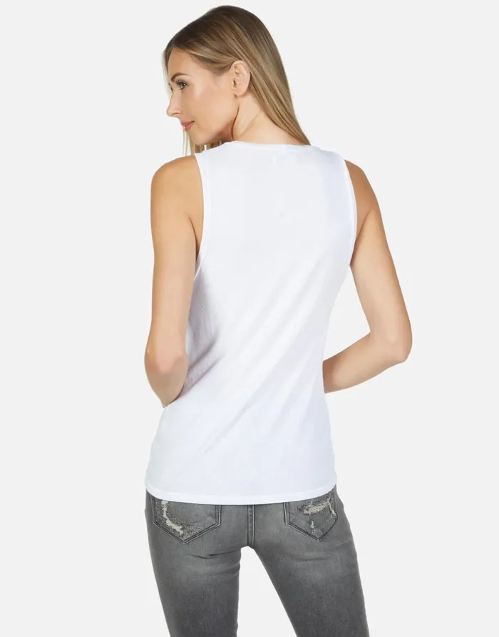 Women039s Ashlin Rainbow Ray Lip Tank White Lauren Moshi Tanks