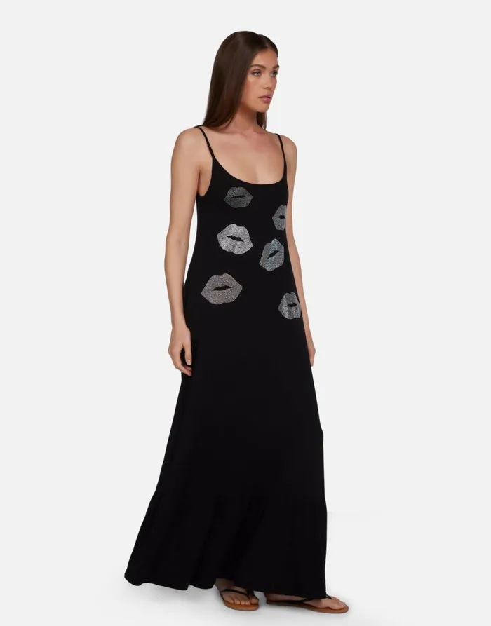 Women039s Beatrix Crystal Multi Lips Black Lauren Moshi Dresses