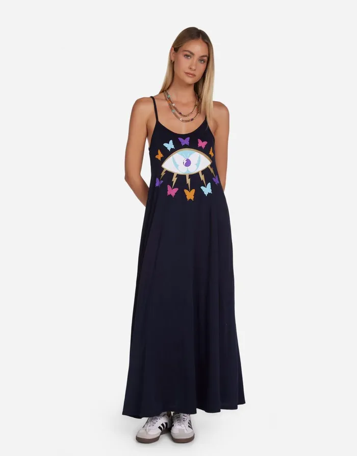Women039s Berna Butterfly Eye Navy Lauren Moshi Dresses