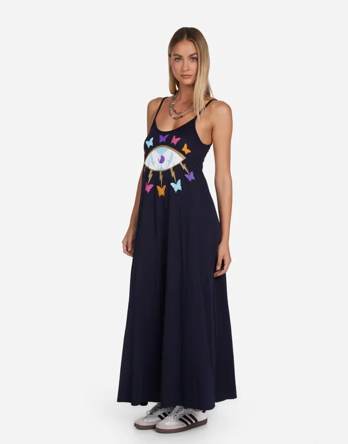 Women039s Berna Butterfly Eye Navy Lauren Moshi Dresses