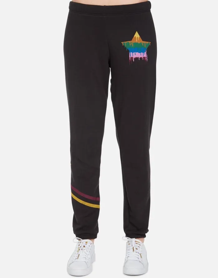 Women039s Brynn Dripping Star Onyx Lauren Moshi Long Sweatpants