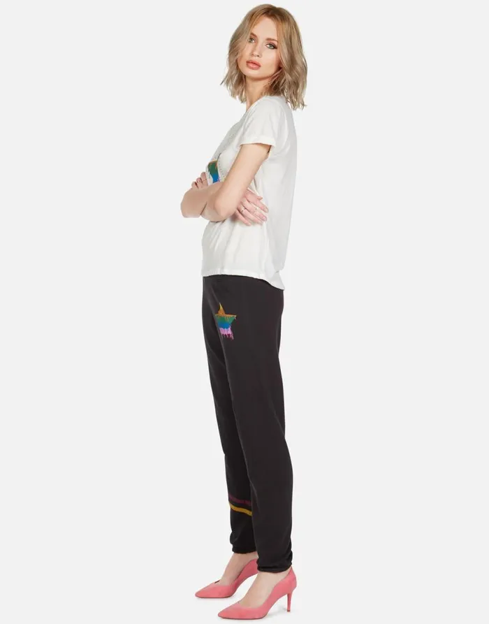 Women039s Brynn Dripping Star Onyx Lauren Moshi Long Sweatpants