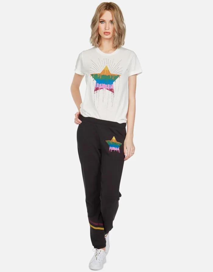 Women039s Brynn Dripping Star Onyx Lauren Moshi Long Sweatpants