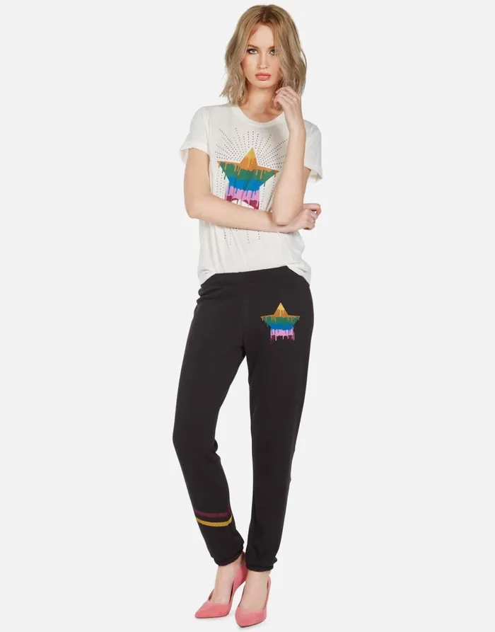 Women039s Brynn Dripping Star Onyx Lauren Moshi Long Sweatpants