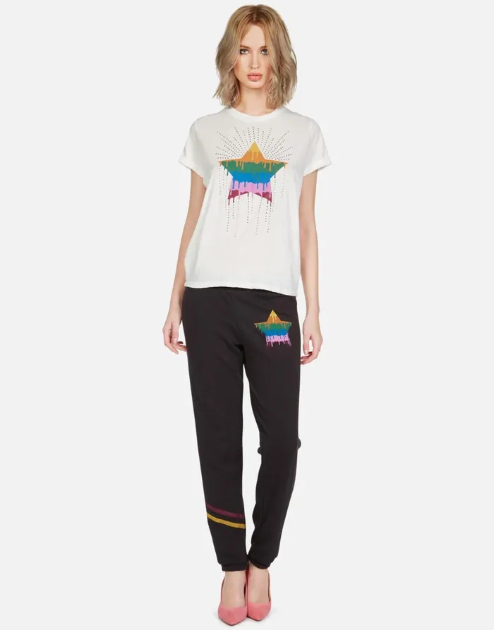 Women039s Brynn Dripping Star Onyx Lauren Moshi Long Sweatpants