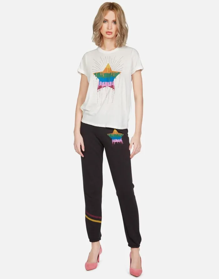 Women039s Brynn Dripping Star Onyx Lauren Moshi Long Sweatpants