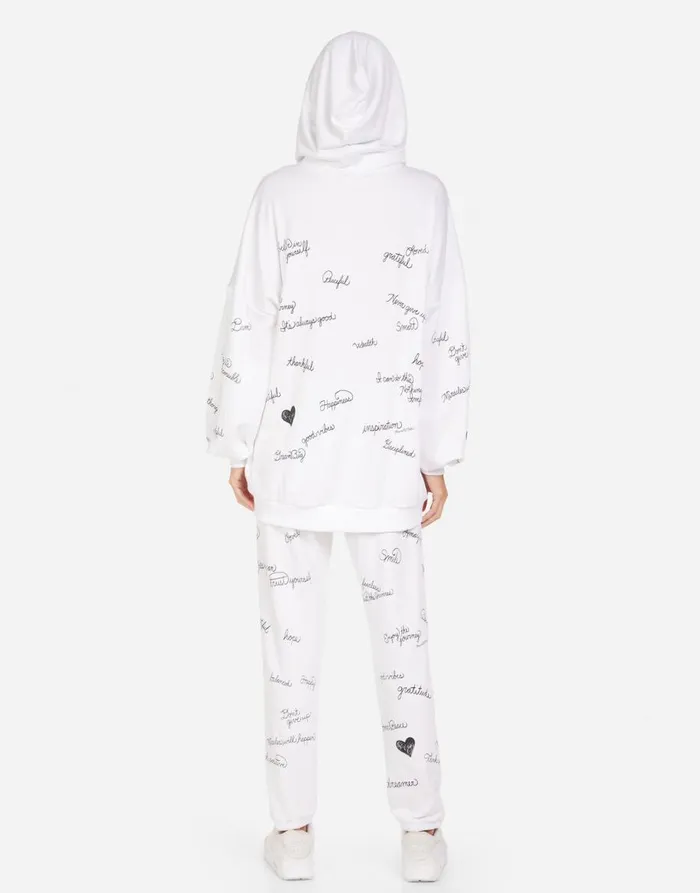 Women039s Brynn Happy Thoughts White Lauren Moshi Long Sweatpants