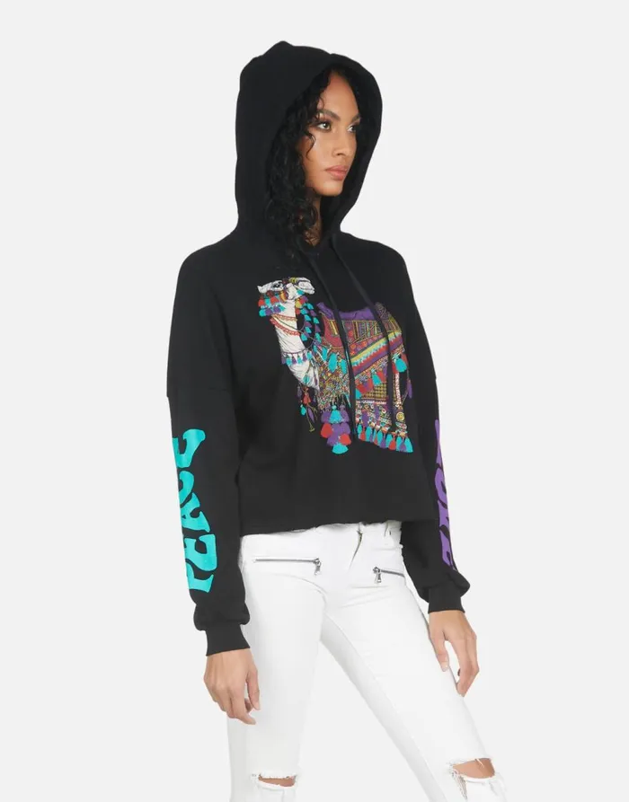 Women039s Cambry Peace Love Camel Black Lauren Moshi Hoodies