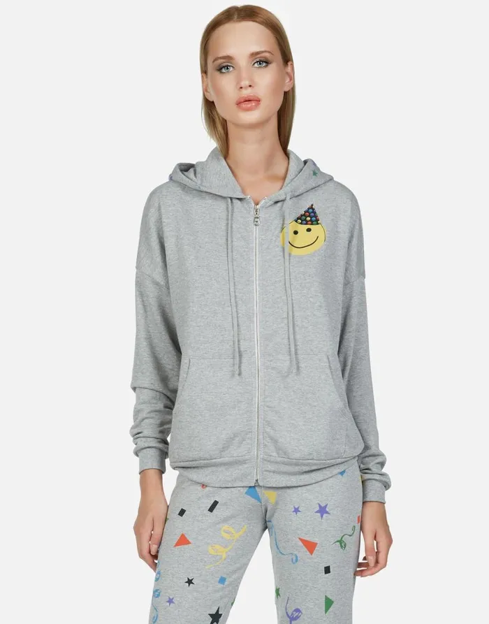 Women039s Corinne Happy Party Heather Grey Lauren Moshi Hoodies