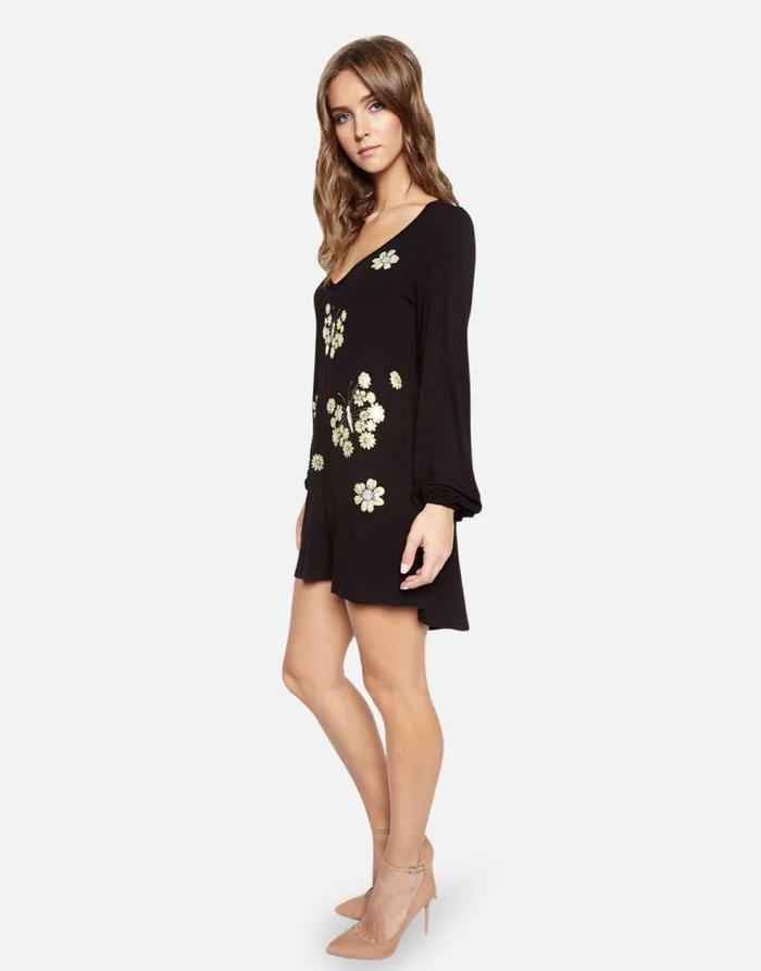 Women039s Cosette Mini Sunflower Butterfly Black Lauren Moshi Dresses