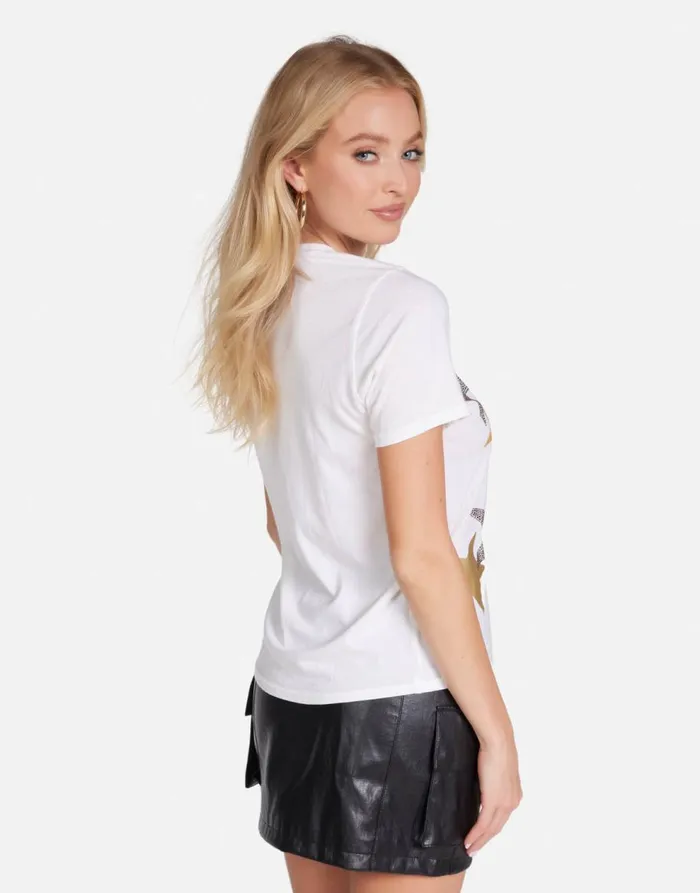 Women039s Croft Gold Crystal Multi Stars Milk Lauren Moshi Short Sleeve