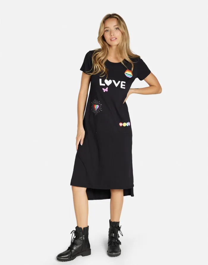 Women039s Genesis 1 Love Rainbow Lip Black Lauren Moshi Dresses