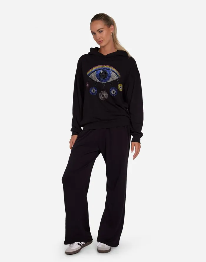 Women039s Harmony Crystal Rainbow Evil Eye Black Lauren Moshi Long Sleeve