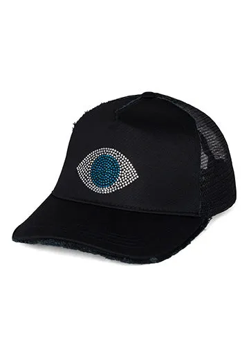 Women039s Jilly Crystal Blue Eye Black Lauren Moshi Hats