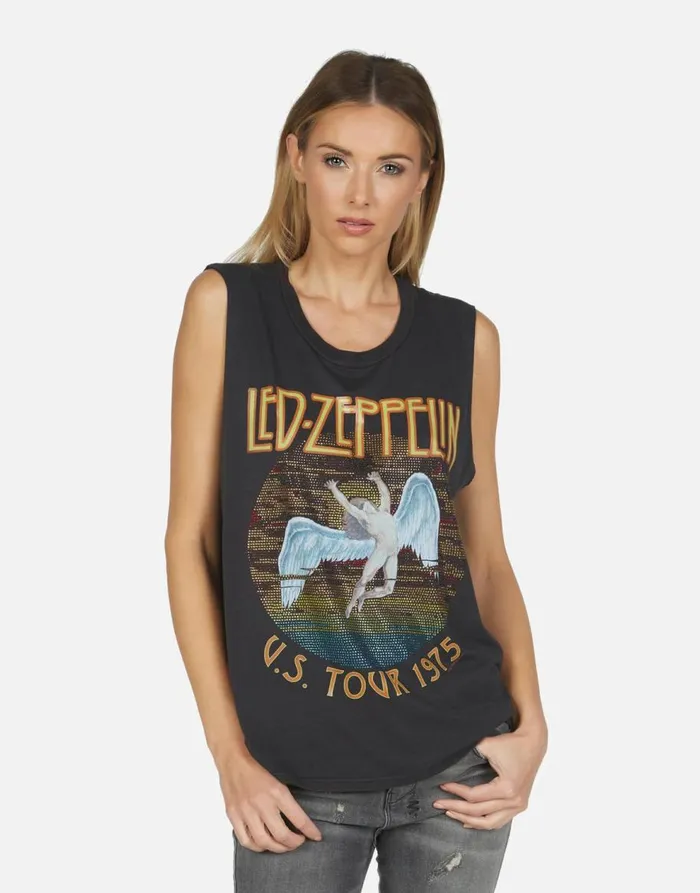 Women039s Kel Led Zeppelin Onyx Lauren Moshi Tanks