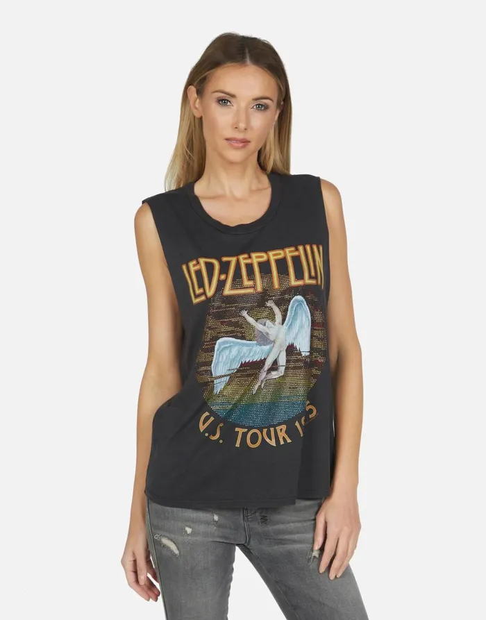 Women039s Kel Led Zeppelin Onyx Lauren Moshi Tanks
