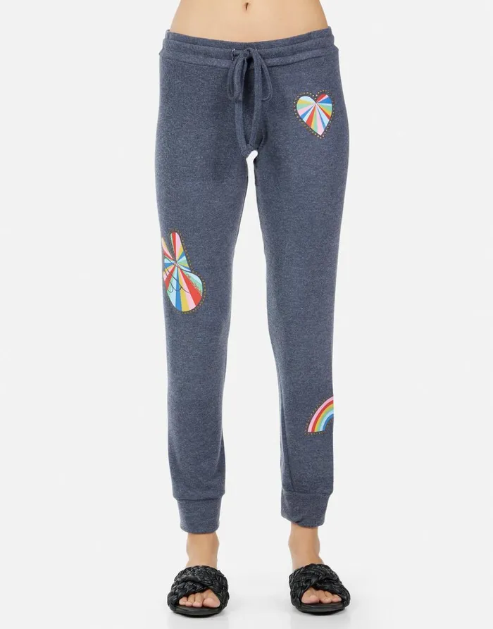 Women039s Kizzy Studded Stripe Peace Navy Lauren Moshi Long Sweatpants
