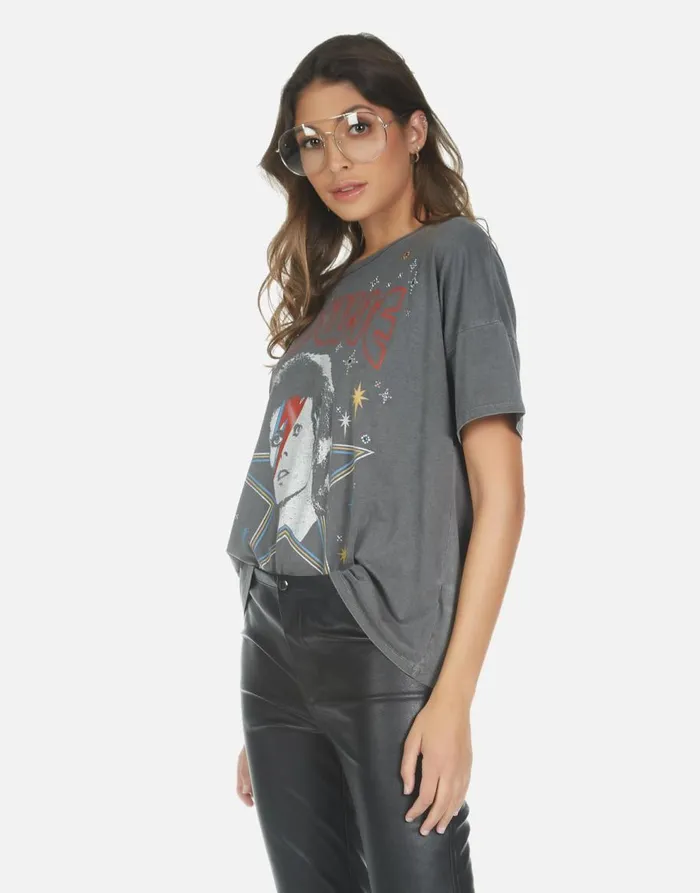 Women039s Liberty Bowie 1973 Tour Pigment Black Lauren Moshi Short Sleeve