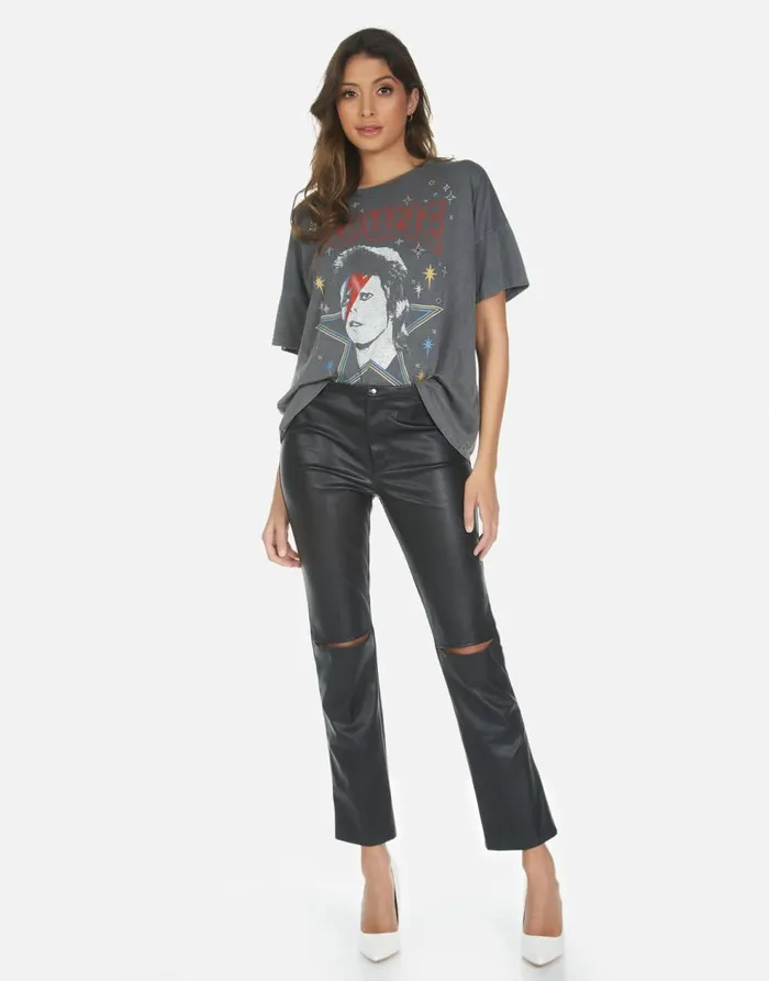 Women039s Liberty Bowie 1973 Tour Pigment Black Lauren Moshi Short Sleeve