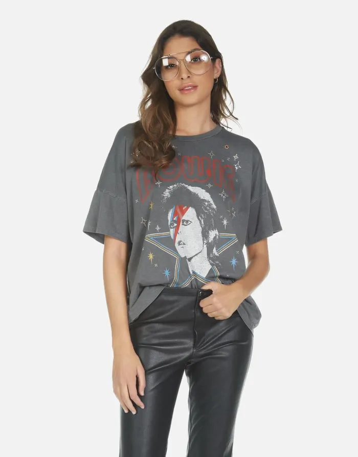 Women039s Liberty Bowie 1973 Tour Pigment Black Lauren Moshi Short Sleeve
