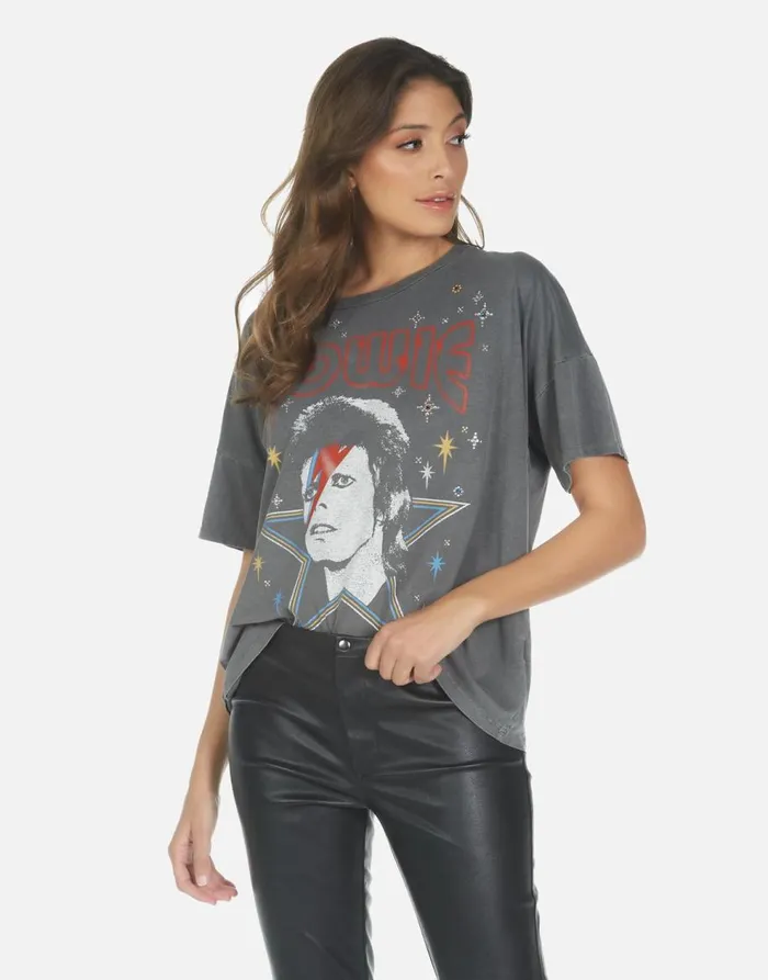 Women039s Liberty Bowie 1973 Tour Pigment Black Lauren Moshi Short Sleeve