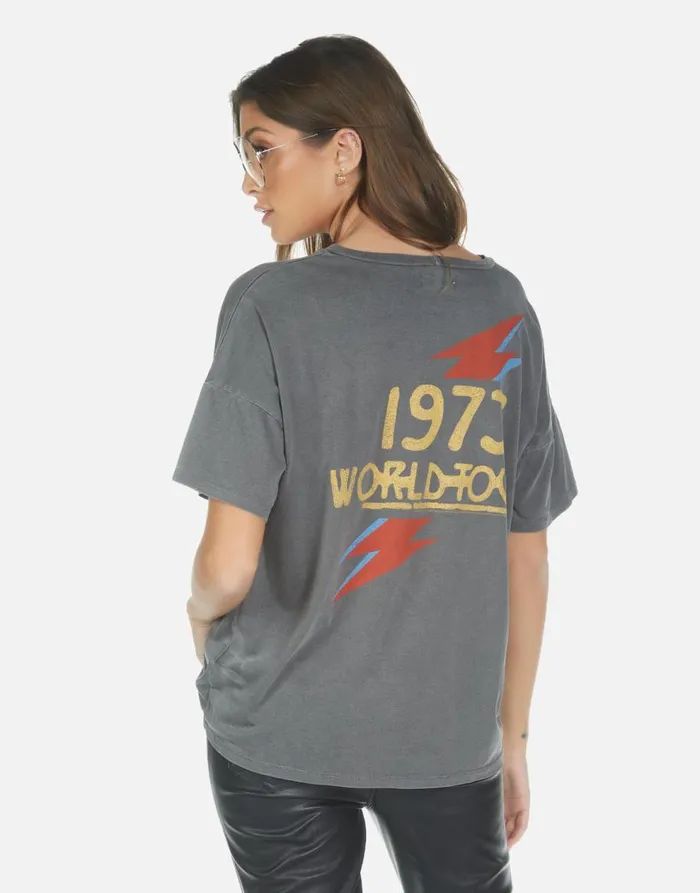 Women039s Liberty Bowie 1973 Tour Pigment Black Lauren Moshi Short Sleeve