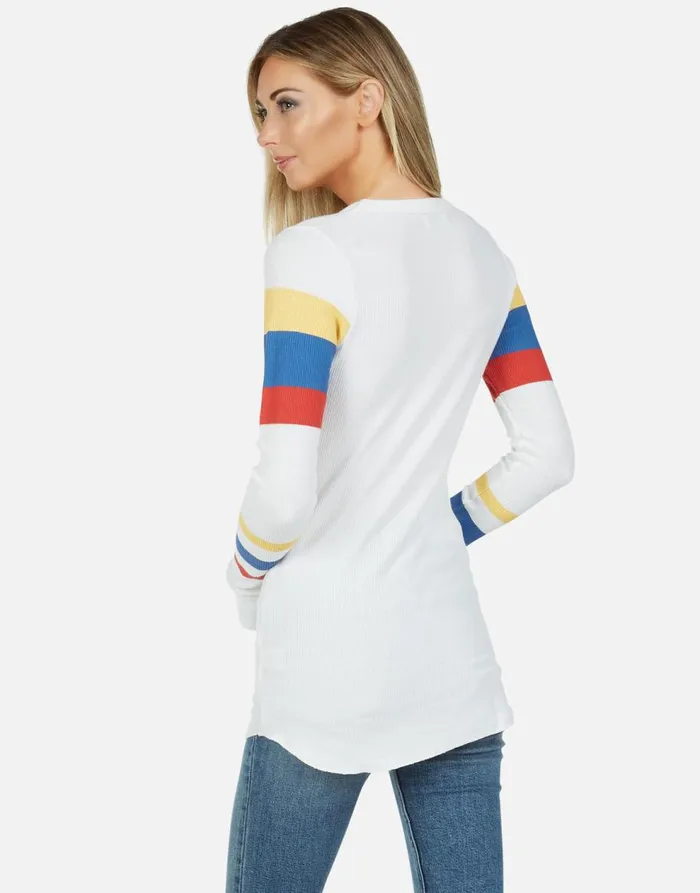 Women039s McKinley Happy Peace Love Milk Lauren Moshi Long Sleeve