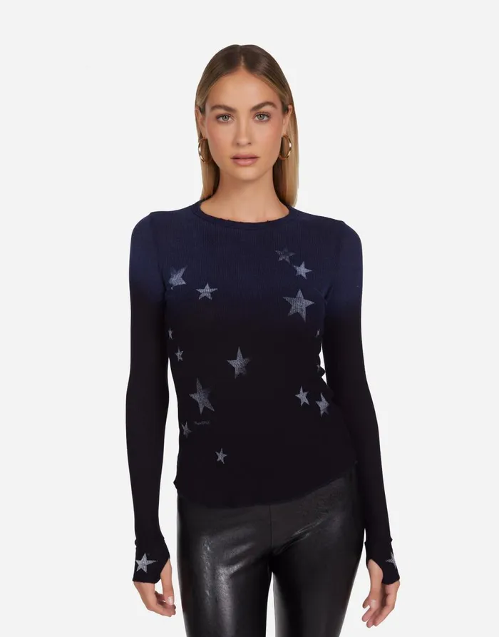 Women039s McKinley Vintage Stars Navy Ombre Lauren Moshi Long Sleeve