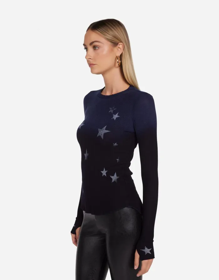 Women039s McKinley Vintage Stars Navy Ombre Lauren Moshi Long Sleeve