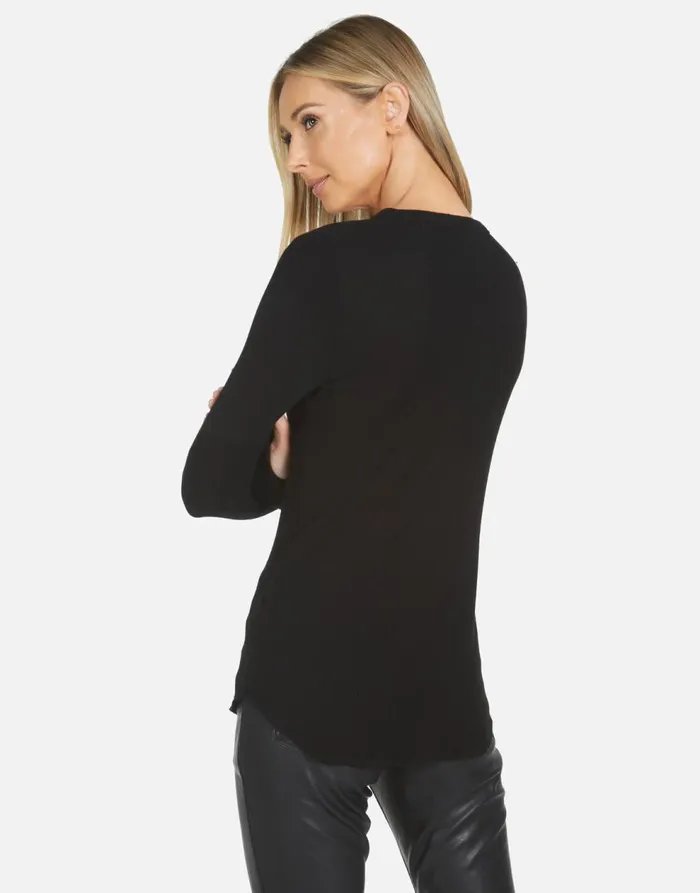 Women039s McKinley X Nailhead Skull Black Lauren Moshi Long Sleeve