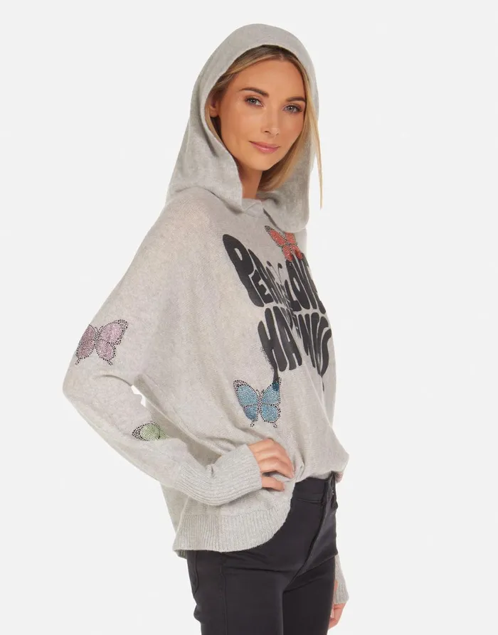 Women039s Namiko Crystal Love Butterfly Heather Grey Lauren Moshi Sweaters and Knits