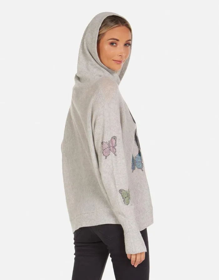 Women039s Namiko Crystal Love Butterfly Heather Grey Lauren Moshi Sweaters and Knits