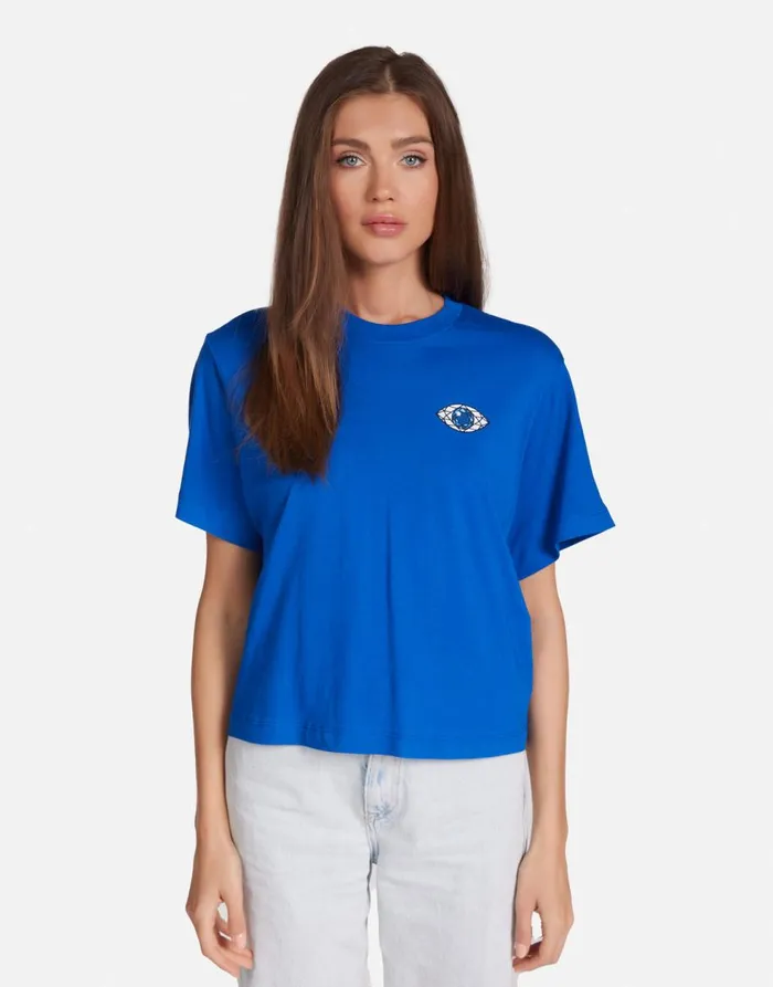 Women039s Rue Sapphire Eye Vibrant Blue Lauren Moshi Short Sleeve