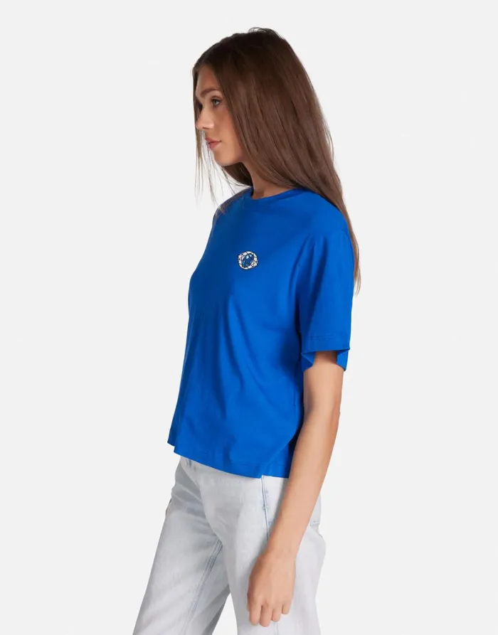 Women039s Rue Sapphire Eye Vibrant Blue Lauren Moshi Short Sleeve