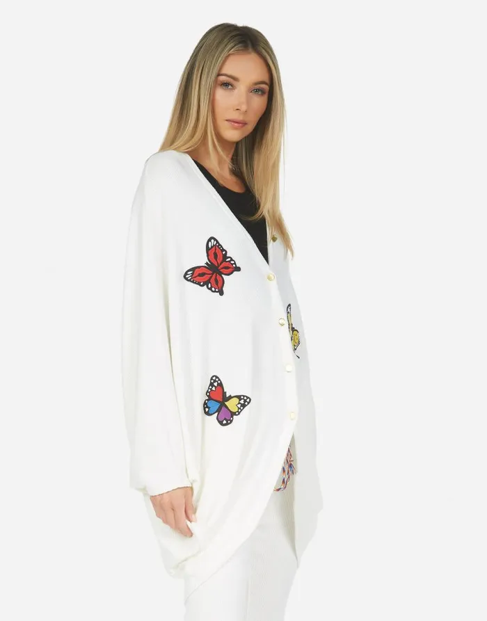 Women039s Soraya Butterfly Cardigan Ivory Lauren Moshi Sweaters and Knits
