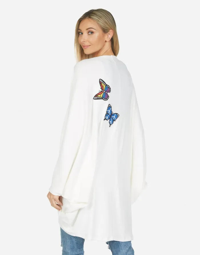Women039s Soraya Butterfly Cardigan Ivory Lauren Moshi Sweaters and Knits