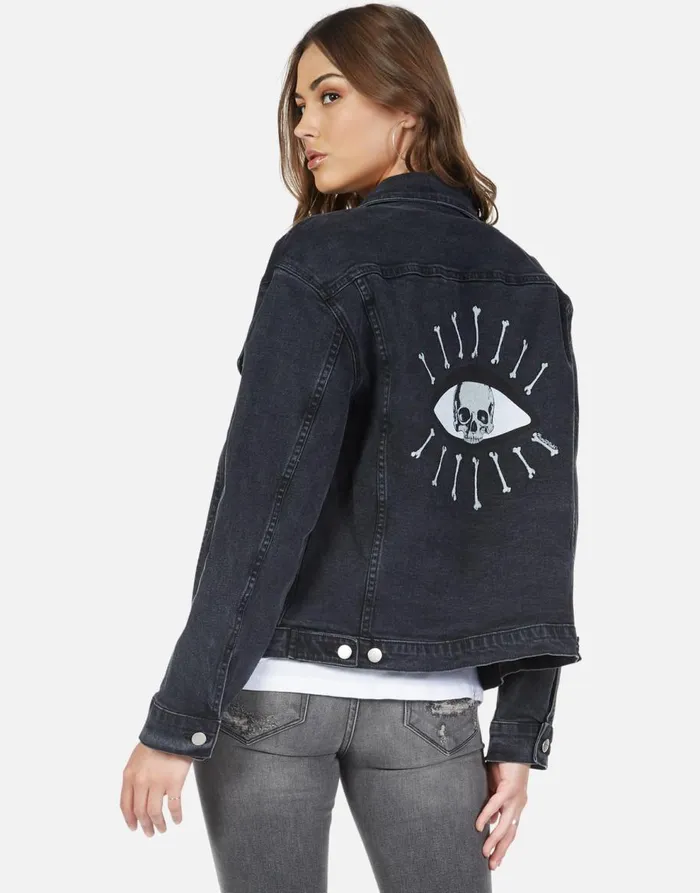 Women039s Spencer Skull Bone Eye Vintage Black Lauren Moshi Jackets