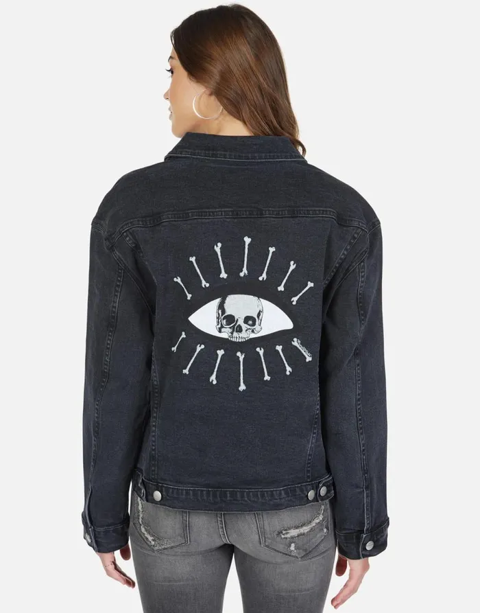 Women039s Spencer Skull Bone Eye Vintage Black Lauren Moshi Jackets