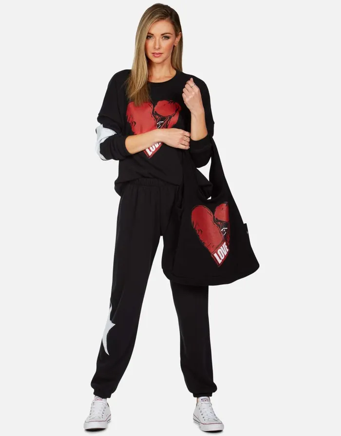 Women039s Tanzy Love Boxing Black Lauren Moshi Long Sweatpants