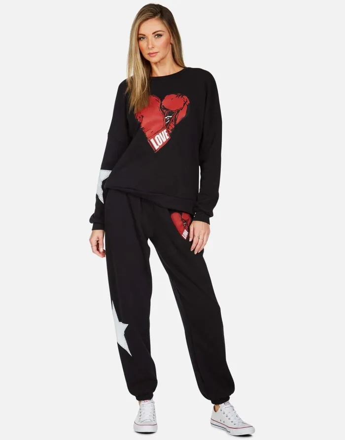 Women039s Tanzy Love Boxing Black Lauren Moshi Long Sweatpants