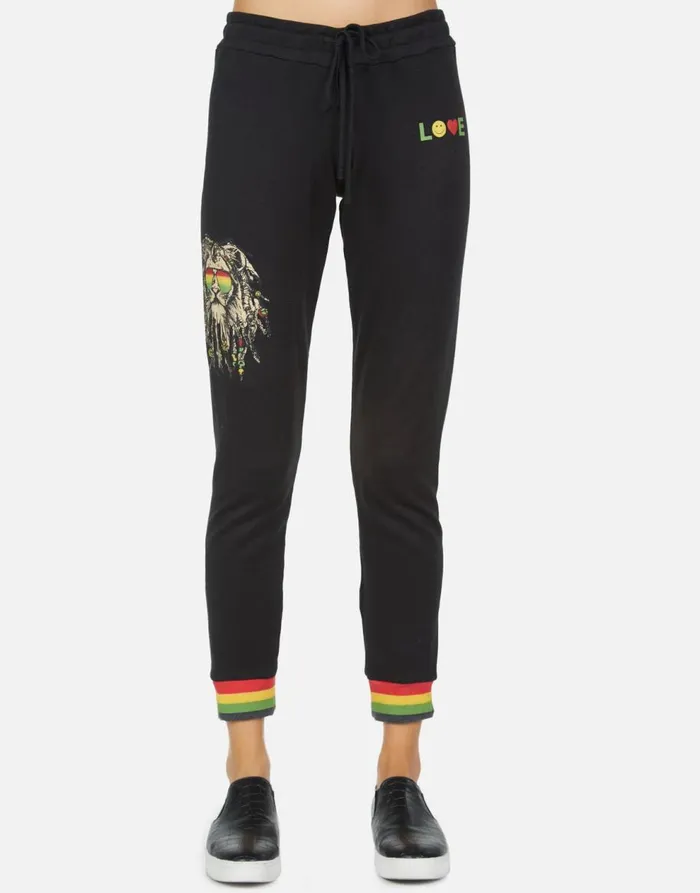 Women039s Valencia Rasta Lion Black Lauren Moshi Long Sweatpants