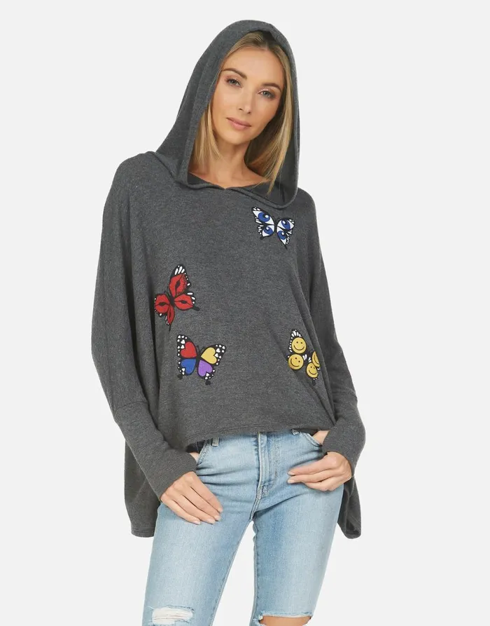 Women039s Wilma Butterfly Heather Black Lauren Moshi Hoodies