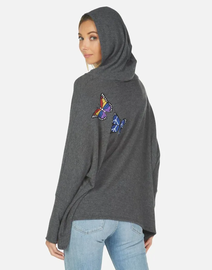 Women039s Wilma Butterfly Heather Black Lauren Moshi Hoodies