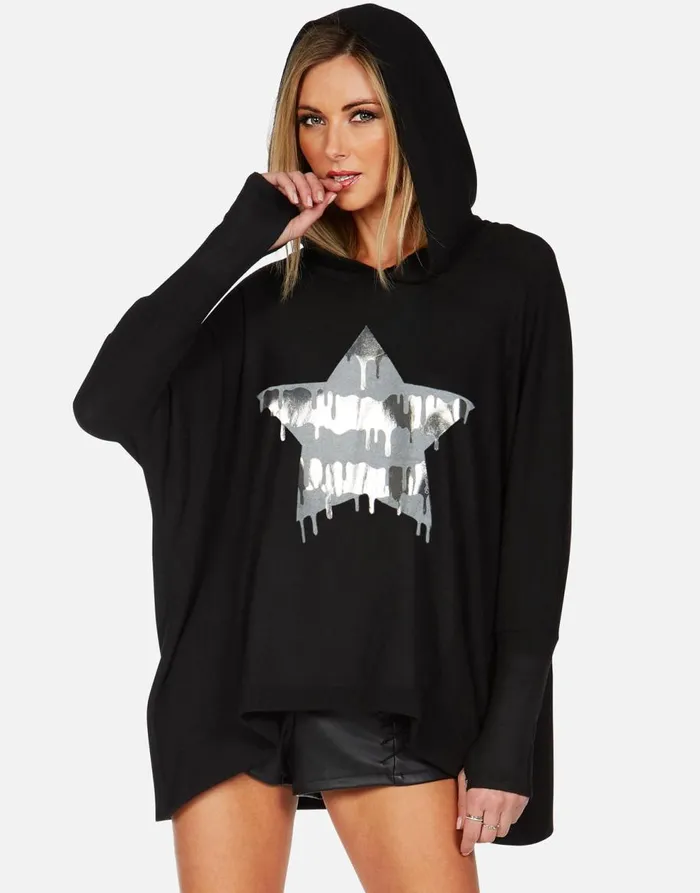 Women039s Wilma X Dripping Star Black Lauren Moshi Hoodies