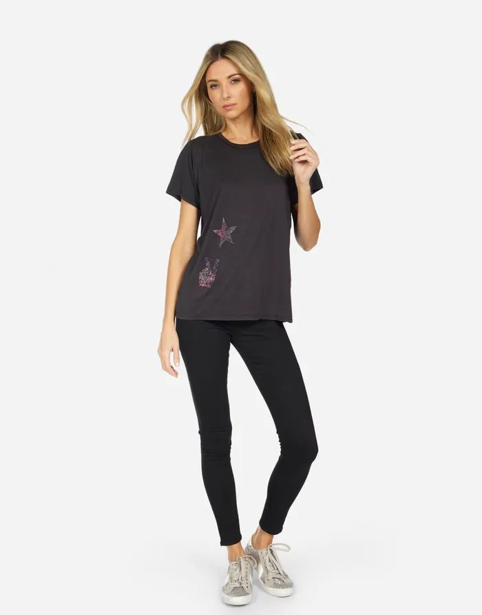 Women039s Wolf X Crystal Elements Onyx Lauren Moshi Short Sleeve