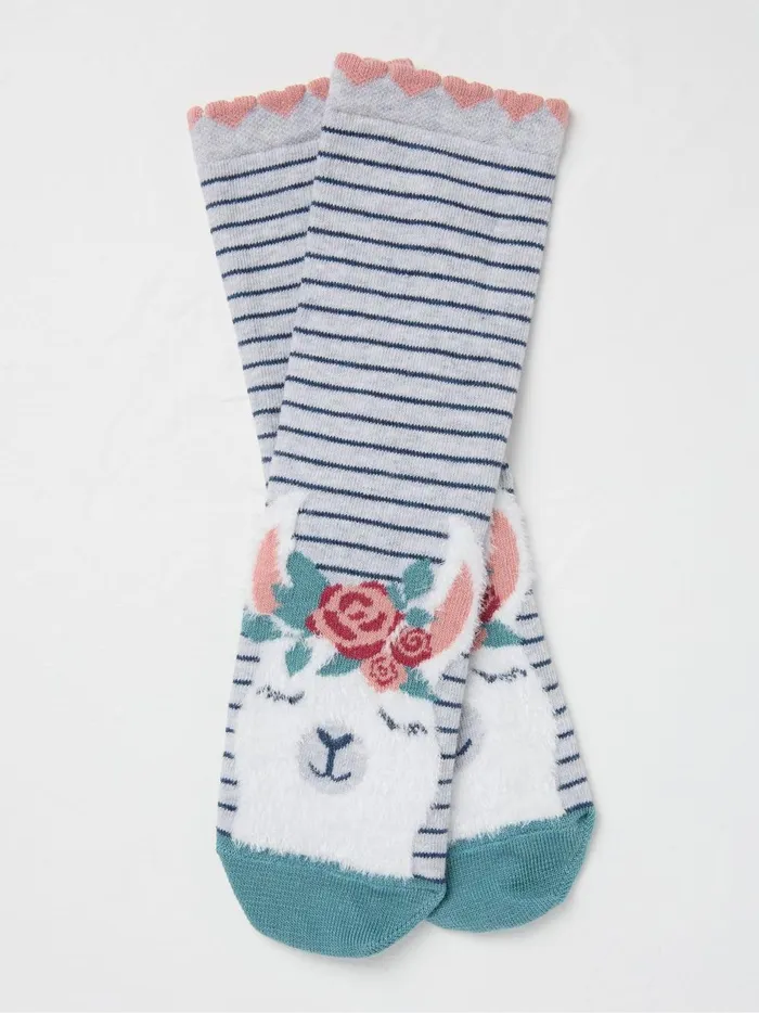 Women 3 For 2 Socks Fat Face Grey Llama Toe Socks 1 Pack Size 47