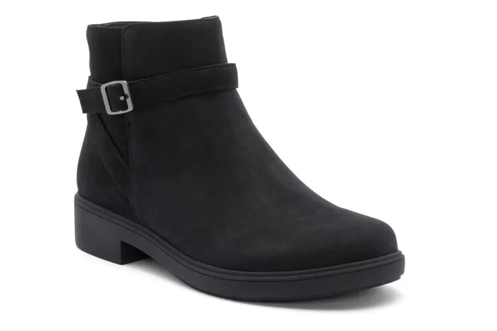 Women ABEO Footwear Boots Compass Buckle Black Nubuck